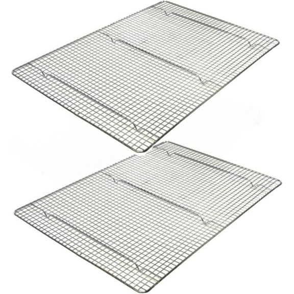 TrueCraftware- Set of 2 Chrome Plated 16"x 23-3/4" Footed Wire Icing/Cooling Rack- Baking Rack Cookie Cooling Racks for Baking & Cooking