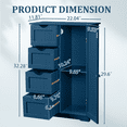 thumbnail image 4 of GZXS Floor Storage Cabinet, Freestanding Bathroom Cabinet with Door and 4 Drawers, Accent Cabinet with Adjustable Shelf for Living Room, Kitchen, Navy Blue, 4 of 11
