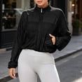 thumbnail image 2 of Mlzmgr Lightweight Jackets for Women Zip up Long Sleeve Mesh Stand Collar Fall Winter Casual Athletic Jackets with Pockets(Large), 2 of 6