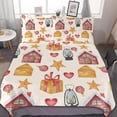 thumbnail image 1 of HAHDAXIA Christmas Pattern Bedding Solid Comforter Set for All Seasons,3 Pieces(1 Comforter+2 Pillowcases),Soft Microfiber Bedding Set Twin(86"x70"), 1 of 7