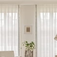 thumbnail image 2 of Rayon Curtains, Pinch Pleat Sheer Drapes with Pompom Tassel Trim, forHome,Office,Rooms(45" x 108"), 2 of 9