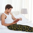 thumbnail image 4 of Uemuo Pineapple Pattern Men's Wide Leg Palazzo Lounge Pants with Pockets Light Weight Loose Comfy Casual Pajama Pants-Medium, 4 of 9