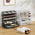 thumbnail image 5 of Larger Mesh Desk Organizer with Drawer, Multi-Functional Pen Pencil Holder, Easy Assembly, Desk Organizers and Accessories for Office Art Supplies (White), 5 of 8
