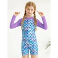 thumbnail image 3 of Uccdo Little Girls Long Sleeve Rashguard One-Piece Swimsuit, Kids Zipper Bathing Suit Beach Surfing Swimwear, Size 4-9 Years, 3 of 8