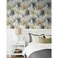 thumbnail image 3 of Lillian August Luxe Haven Tropic Palm Toss Peel and Stick Wallpaper 20.5 in W x 18 ft. L - Harbor Grey & Khaki, 3 of 6