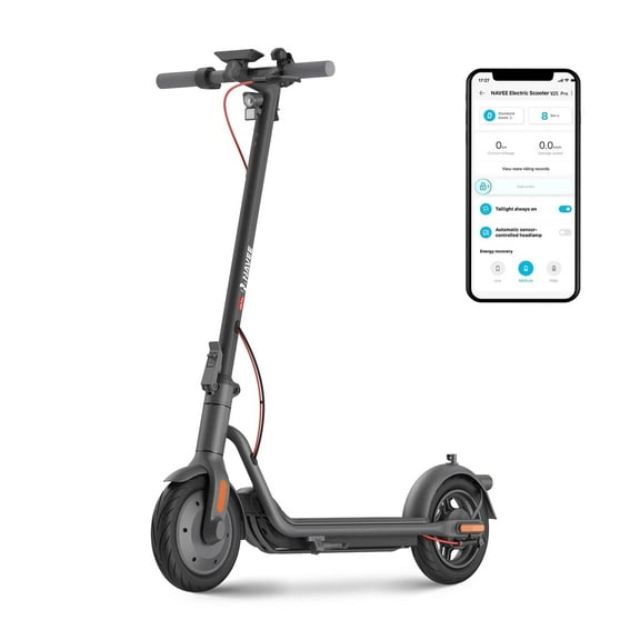 NAVEE V25 Pro Double Foldable Electric Scooter w/15.5mi Max Operating Range & 20mph Max Speed - Black