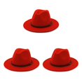 thumbnail image 3 of Sonducket Sombreros con hebilla de cinturón Otoño Invierno vestido de moda gorras de ala ancha cálido lana hombres vaquero boda Iglesia Type1 NO1, 3 of 6