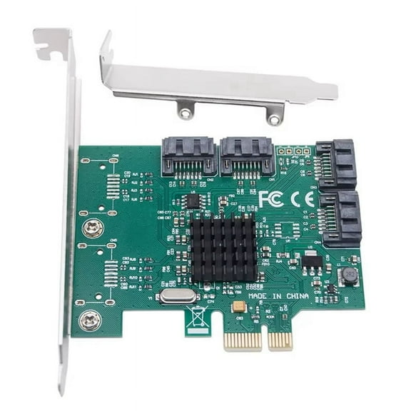 SATA PCIE Expansion Card Adapter PCI Express X1 to 4 Port SATA3.0 Controller 88SE9215 Chip E PCI-E 3 Multiplier