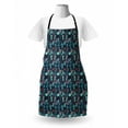thumbnail image 3 of Owls Apron, Nocturnal Concept of Colorful Cats Happy Faced Rainy Clouds Owls and Flowers, Unisex Kitchen Bib with Adjustable Neck for Cooking Gardening, Adult Size, Multicolor, by Ambesonne, 3 of 4