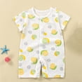 thumbnail image 2 of WRKEKC Baby Boy Rompers Short Sleeve Vertical Stripe Space Print Snap Button One Piece Outfit for Infants 3-12 Months, 2 of 3