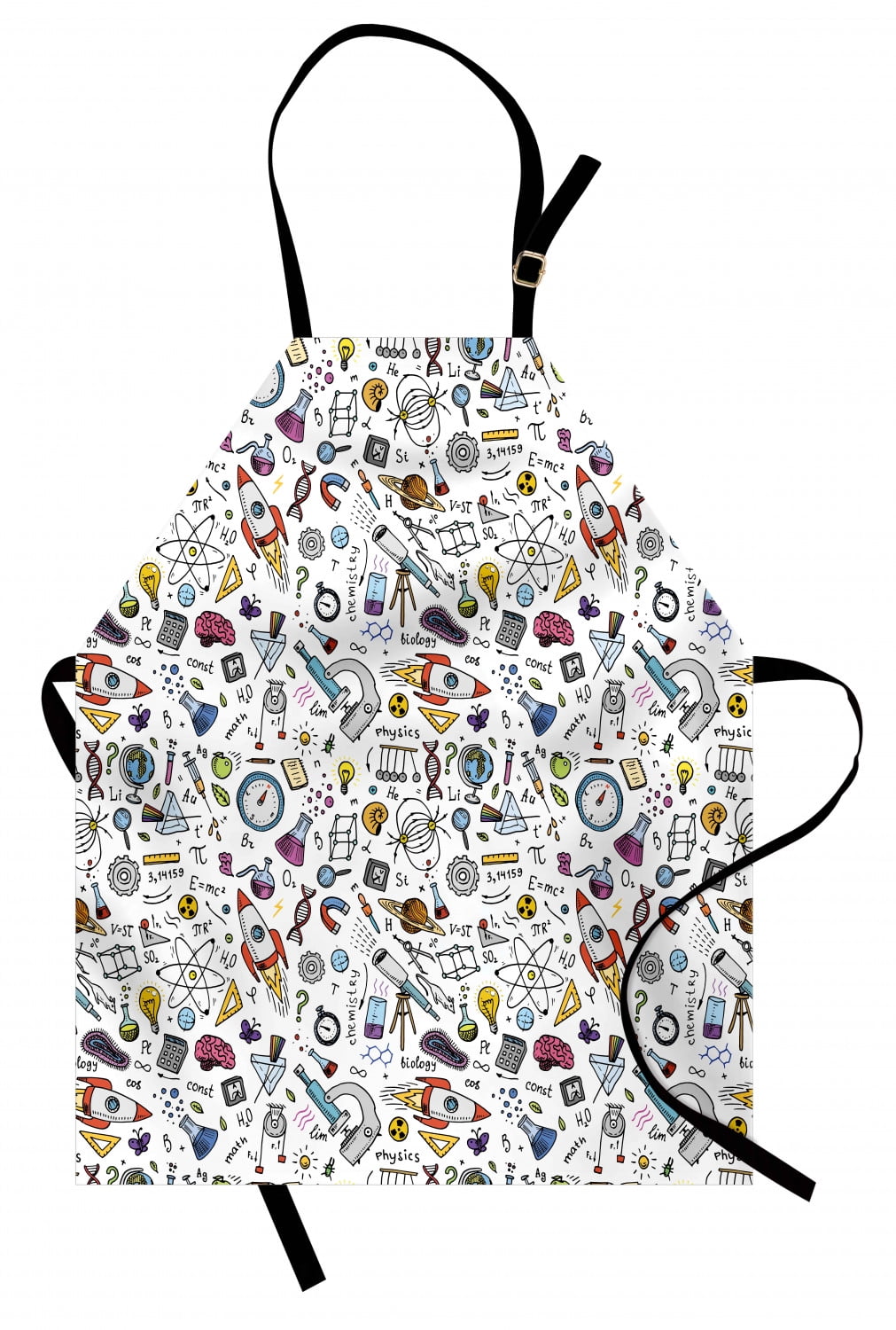 Educational Apron Science School Pattern with Formulas Laboratory