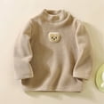 thumbnail image 4 of BRGZLK Boys Cute BearTops Polar Fleece Semi High Neck Top Kids Long Sleeve Pullover Shirt for Kids Casual Comfort Tops Brown 1-2 Years, 4 of 5