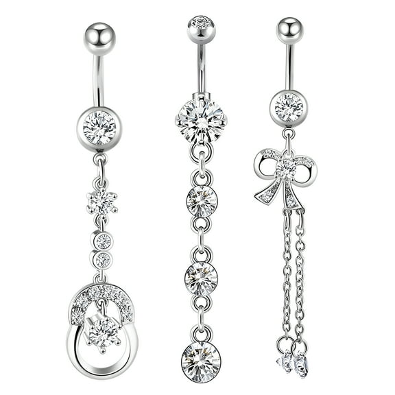 DESIGNICE Belly Button Ring,Stainless Steel Belly Button Ring Surgical Steel,30g Belly Rings