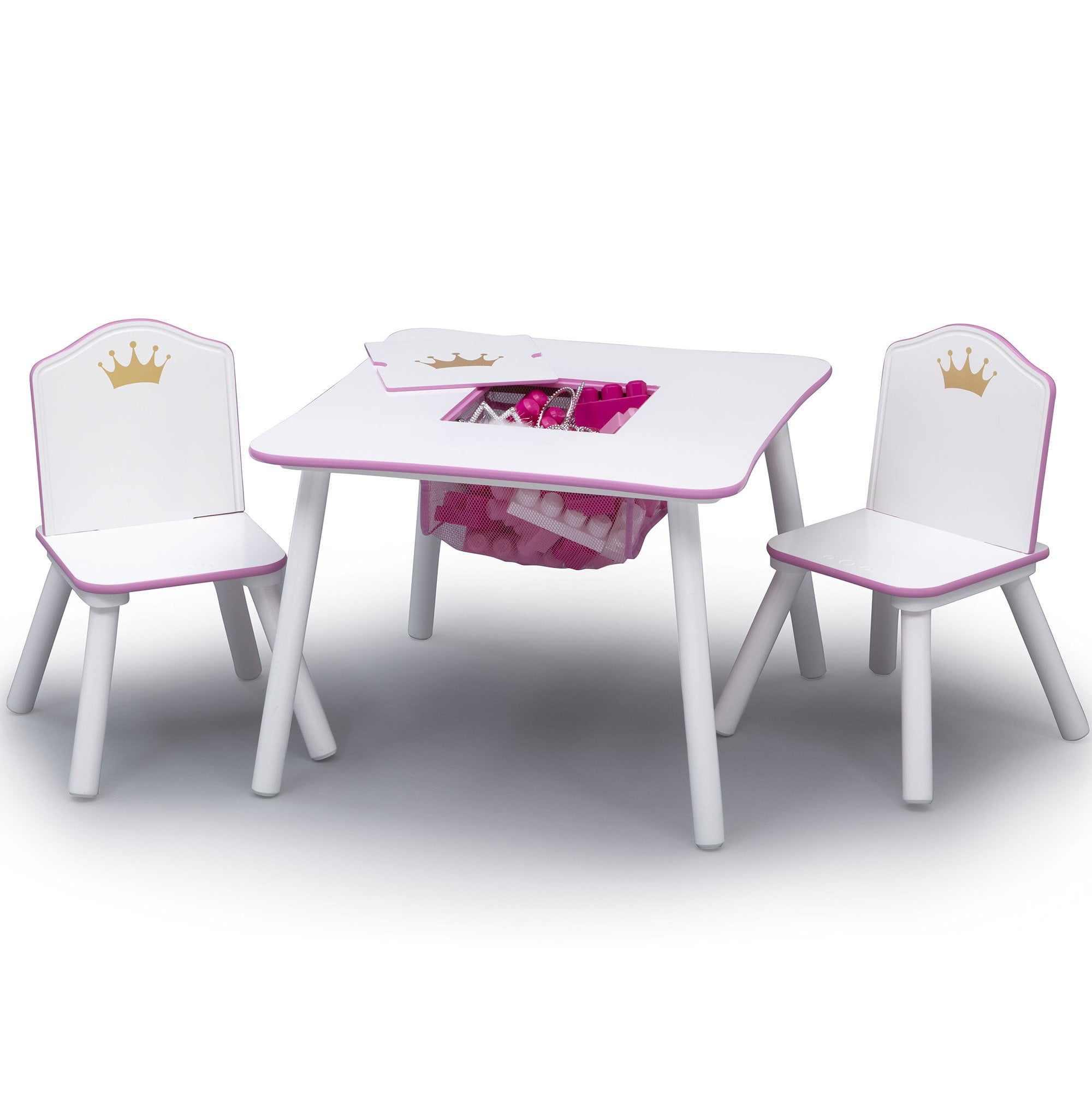 Delta Children Princess Crown Kids Table And Chair Set With Storage