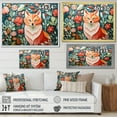 thumbnail image 4 of Designart "Fox in Matisse Style Orange and Pink II" Animals Framed Wall Art Decor - Modern Farmhouse Orange Fox Living Room Framed Canvas Art, 4 of 6