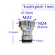 thumbnail image 2 of Acoplador de grifo de agua M16 M18 M20 M22 M24 M28 Conector de rosca para burbujeador Accesorios de cocina y baño Plata, 2 of 3