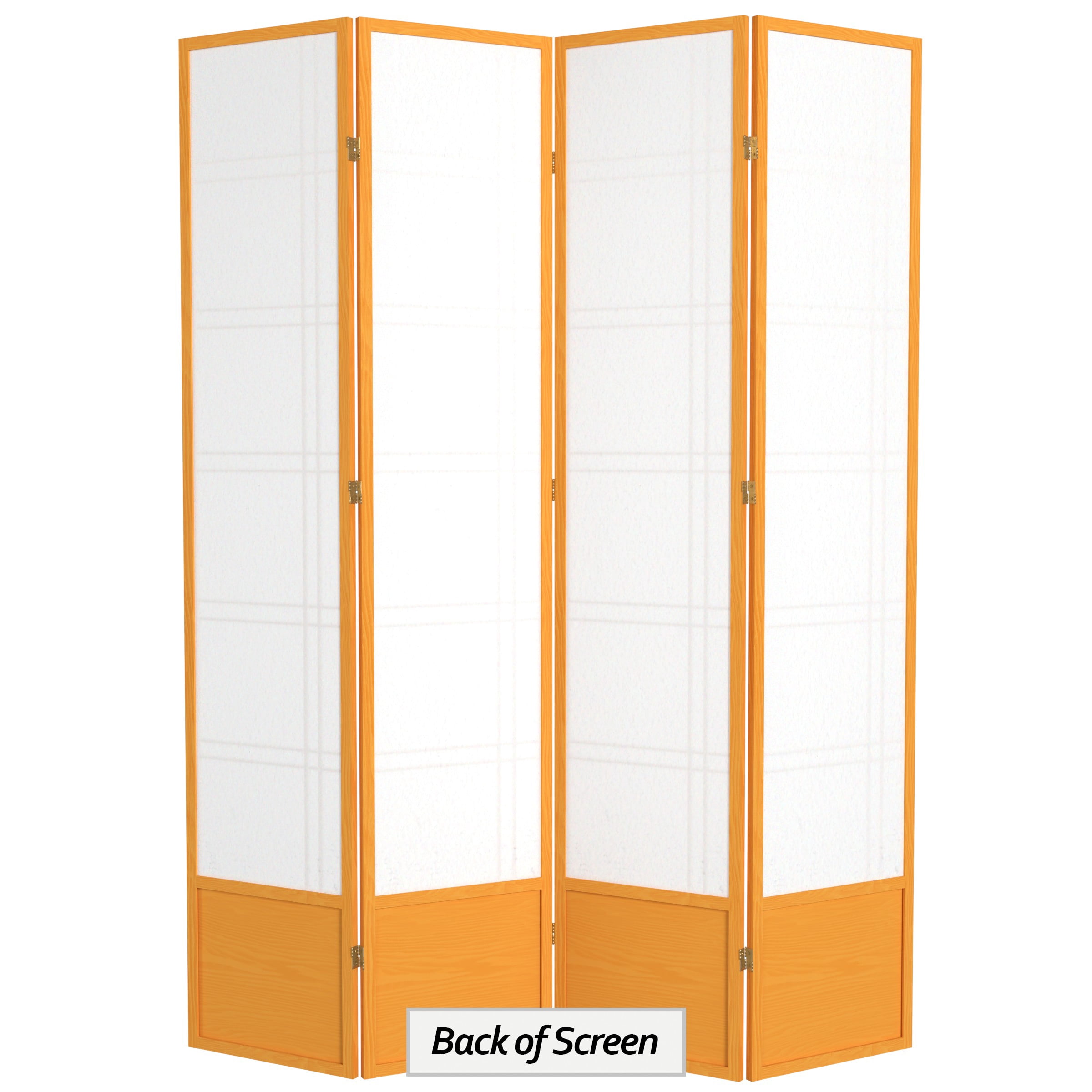 Red Lantern 7 ft. Tall Double Cross Shoji Screen - Honey - 4 Panels