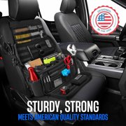 Truck Front Seat Organizer with Dedicated Tablet and Laptop Storage Space with Stabilizing Side Straps