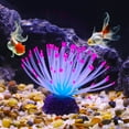 thumbnail image 3 of Soft Silicone Glowing Aquarium Anemone Aquatic Artificial Coral for Fish Tank Decoration Pink, 3 of 7