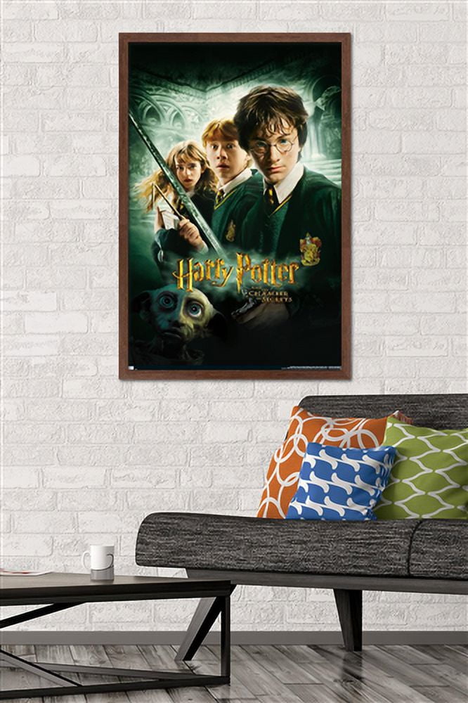 Harry Potter and the Chamber of Secrets - International One Sheet Wall Poster, 22.375" x 34", Framed