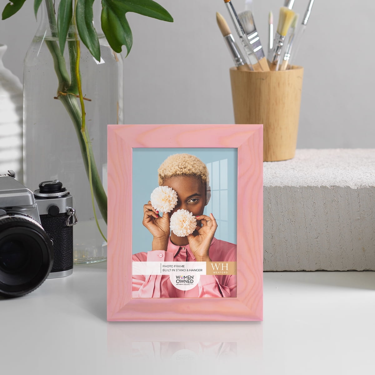 Woodgrain 3.5 in. x 5 in. Sunset Pink Picture Frame