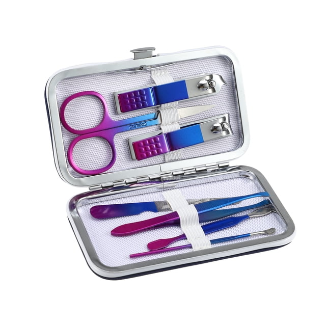 Juego de herramientas de manicura Unique Bargains 7 EN 1 acero inoxidable multicolor