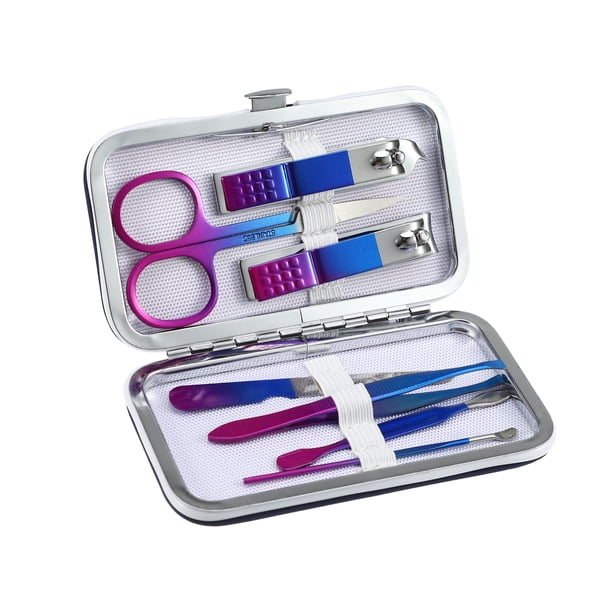 Juego de herramientas de manicura Unique Bargains 7 EN 1 acero inoxidable multicolor