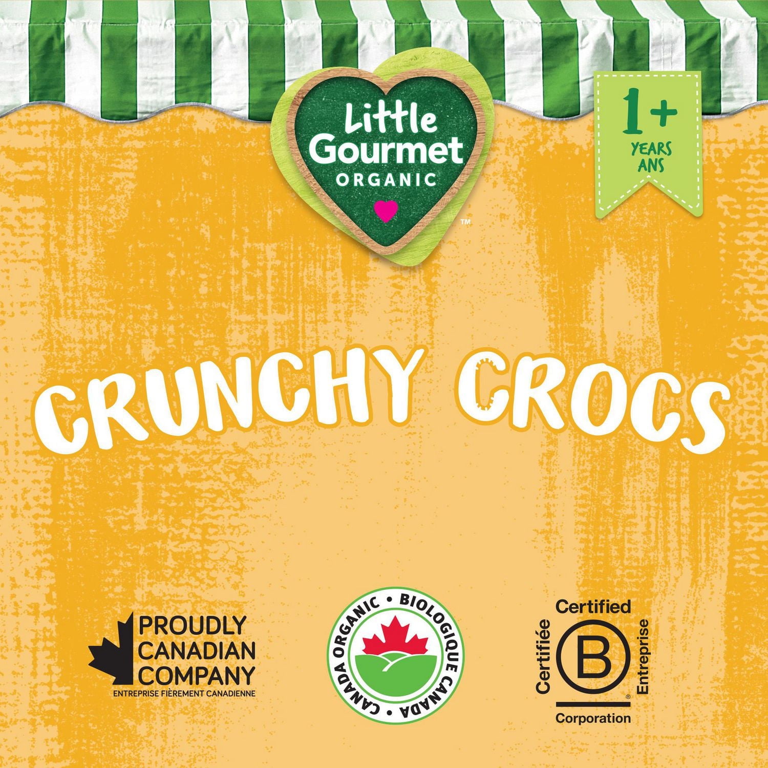 Little Gourmet Crunchy Crocs Plant-based Cheddar Organic Toddler Snack, Puffed wholegrain snacks