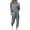 Dark Gray Womens Pajamas, variant on Women Spring 2 Piece Lounge Outfit Plus Size Long Sleeve Pj Top High Waisted Jogger Pants Set Travel Clothes Tracksuit