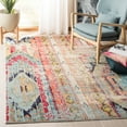 thumbnail image 2 of SAFAVIEH Madison Christabella Overdyed Striped Area Rug, Blue/Orange, 3' x 3' Square, 2 of 7