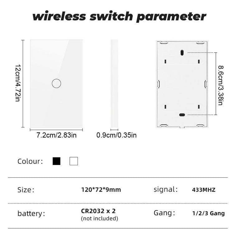 TUYA Smart life APP 1/2/3 Gang Wifi Switch UK Touch Dimmer Light Control f  Alexa