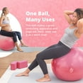 thumbnail image 2 of 75cm Yoga Ball for Exercise, Pregnancy & Stability – Anti-Burst, Non-Slip Fitness Ball by Greater Goods, Pink, 2 of 6