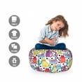thumbnail image 2 of Cat Storage Toy Bag Chair, Cartoon Style Lively Colored Friendly Cheerful Characters with Hearts Happiness Love, Stuffed Animal Organizer Washable Bag, Large Size, Multicolor, by Ambesonne, 2 of 3