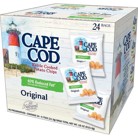 Cape Cod Kettle Cooked Potato Chips, Original, 0.75 oz, 24-count