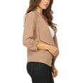 thumbnail image 3 of MOA COLLECTION Women's Solid Fitted Blazer 3/4 Sleeve Open Front Casual Design, 3 of 6