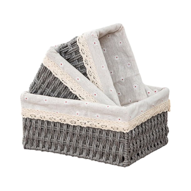 Moyic Cestas de almacenamiento tejidas especiales para almacenamiento atractivo y decorativo pequeña cesta de almacenamiento Almacenamiento y organización del hogar gris