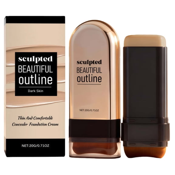 Cover Cream Stick V Foundation - Korean Color Changing Makeup with Brush, Full to Medium Coverage, Makeup Organizers（Dark Skin）