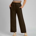 thumbnail image 2 of Levmjia Womens Pants Casual Solid Color Leggings with Pockets High Waist Yoga Workout Fitness Stretch Home All Season Comfort Fit, 2 of 7