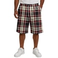 thumbnail image 3 of Delconic Men Tartan Plaid Quick Dry Knee Length Casual Shorts Elastic Drawstring Waist Side Pockets Loose Fit Short Pants For Summer Beach Gym Hiking Daily Lounging Outdoor Travel Wear Beige L, 3 of 4