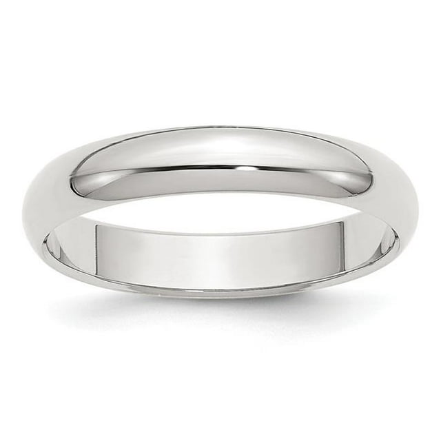 4 mm Argent Sterling Demi-Rond Bande&44; Poli - Taille 7.5