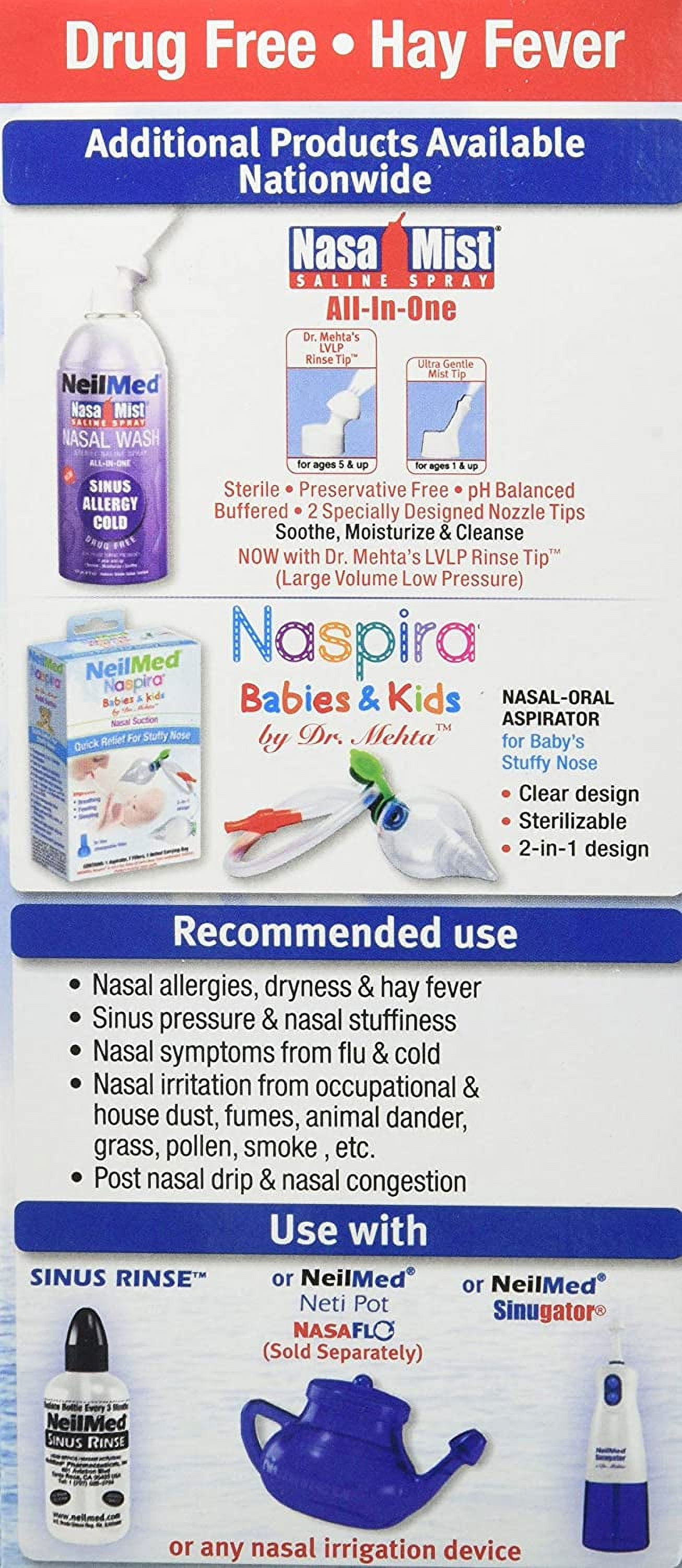 NeilMed Sinus Rinse All Natural Relief Premixed Refill Packets 100 Count (Pack of 1)