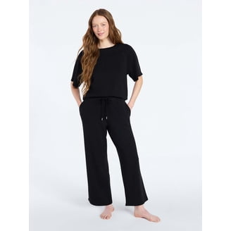 Sansangear CAPRI PANTS 黒 サイズ2ジョ ーツハーフ Joyspun Women's French Terry Top and Capri Pants Set, Short Sleeve
