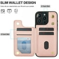 thumbnail image 2 of Dteck for iPhone 15 Pro Case Crossbody Wallet with Card Holder, Credit Card Slots Kickstand Shockproof Phone Cover with Wrist/Shoulder Strap for Women Men,Rosegold, 2 of 7