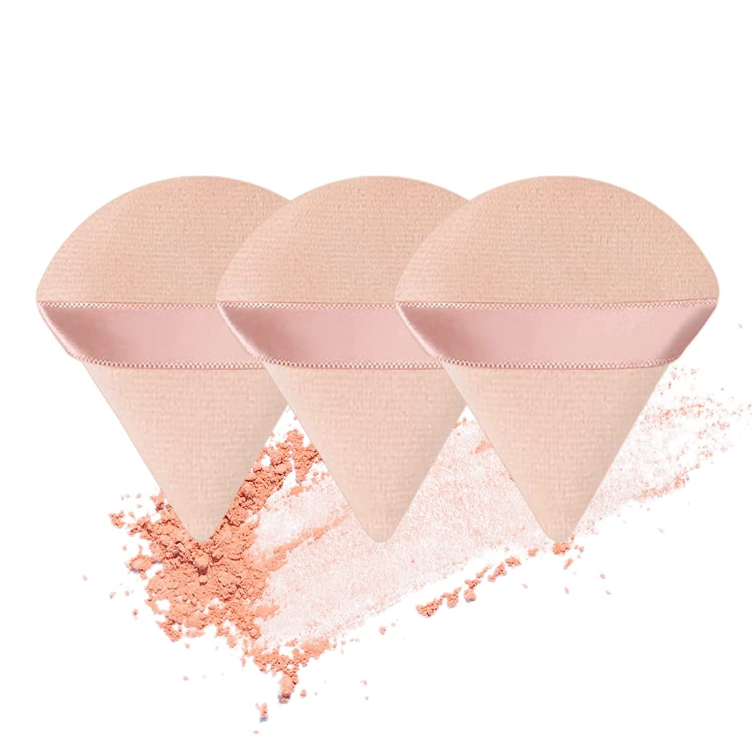 3 Pieces Powder Puff Face Triangle Makeup Sponge for Contouring Eyes
