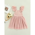 thumbnail image 2 of Qmyliery Lace Tutu Dress, Solid Color Fly Sleeve V-Neck Patchwork One-piece Cute, 2 of 9