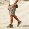 thumbnail image 5 of Men's Flex Casual Cargo Shorts, Lightweight Water Resistant Golf Shorts,Comfortable Stretch Waist Work Shorts with Multi-Pocket Khaki 2XL, 5 of 9