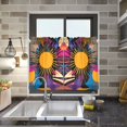 thumbnail image 4 of Yayeee Kitchen Curtains Tier Pair Light Filtering 27"x36" Rod Pocket Short Cafe Window Panel, Futuristic Circles, 4 of 7