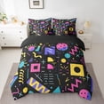 thumbnail image 2 of Feelyou Cycle Memphis Teens Bedding Comforter Set 7pcs, Abstract Lines Queen Bedding Sets, 2 of 8