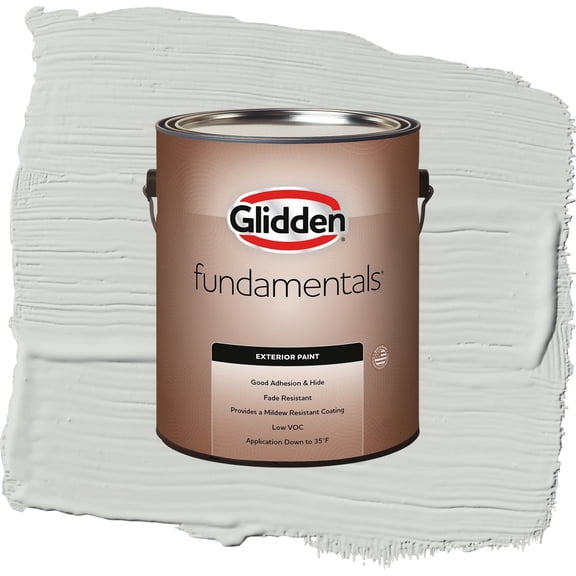 Glidden Fundamentals Tornado / Gray, Flat Exterior Paint, 1 Gallon
