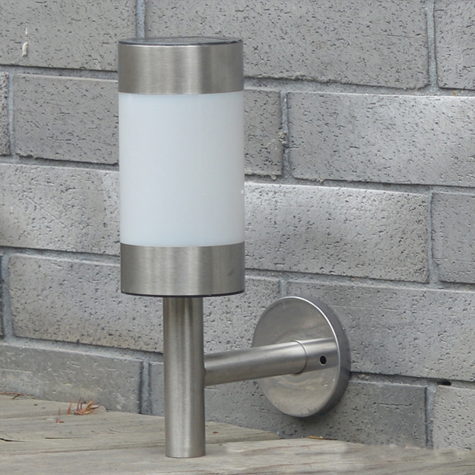 VALSEEL Stainless Steel Outdoor Water Proof Solar Wall Light Garden Patio Outdoor Balcony Road Lighting Wall Sconce Cylinder Solar LED Light Porches 2PCS